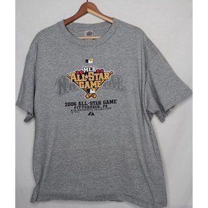 MLB Baseball 2006 All Star Game Pittsburgh PA Mens XL T Shirt Gray Authentic